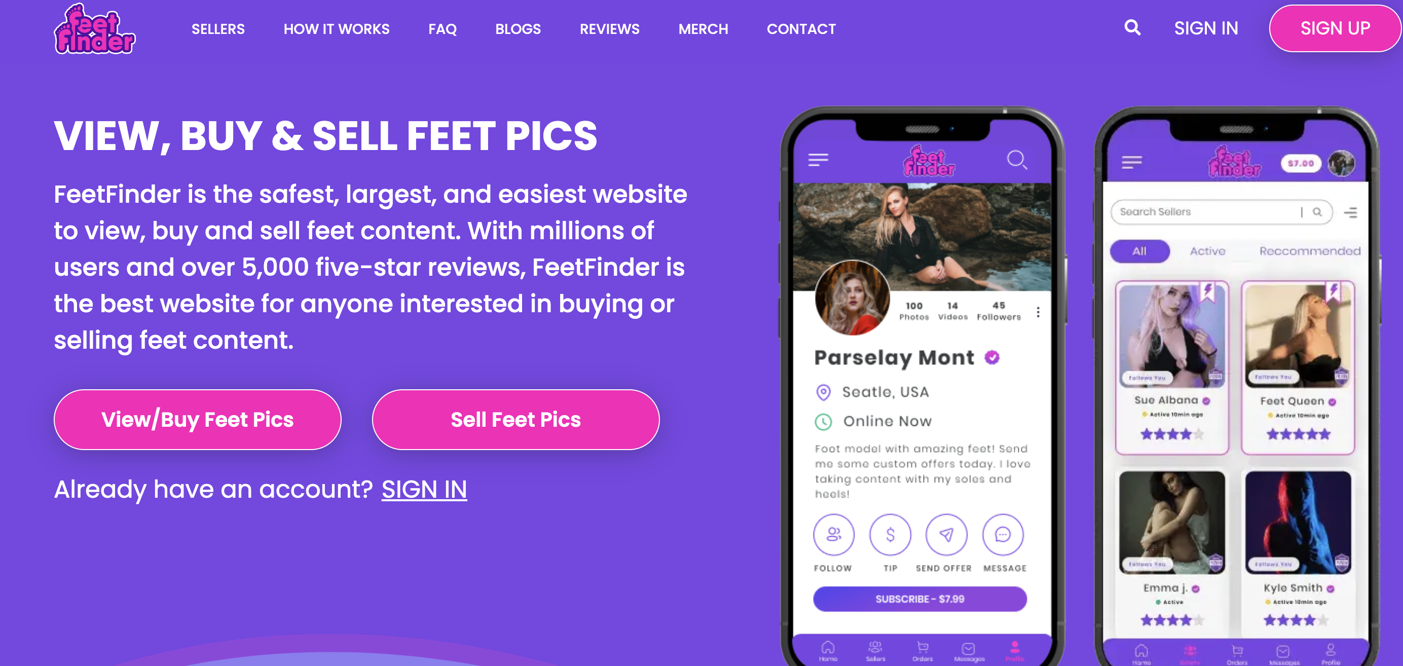 feetfinder homepage